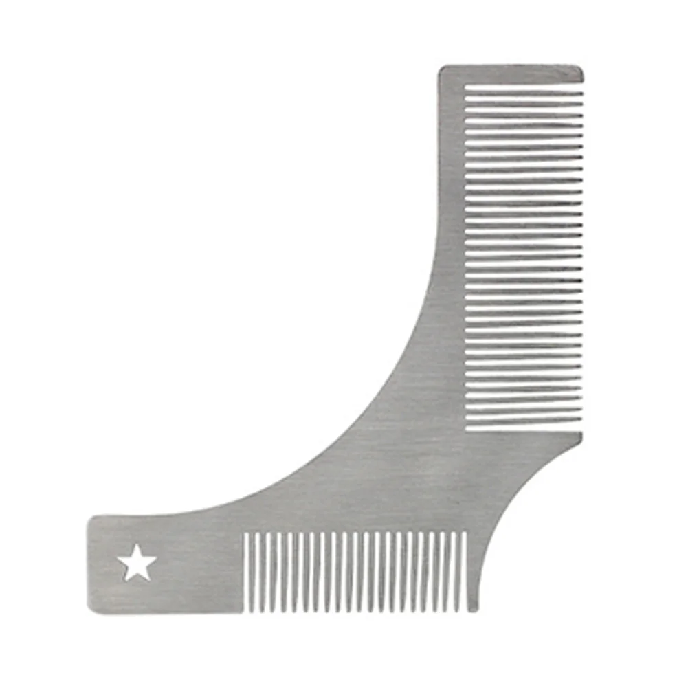 

Дизайн бороды гребень шаблон гребень борода инструмент для укладки волос для бороды, из нержавеющей стали для моделирования шаблон для пол...