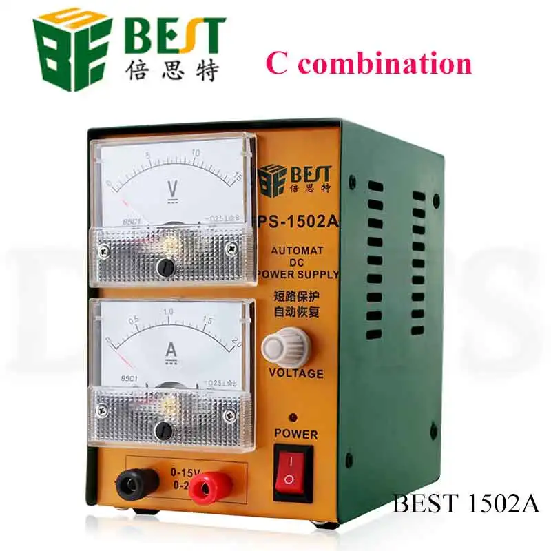 BEST-1502A 15V-2A Одноканальный выход и Высокоточный источник питания постоянного тока с мА как длинный источник питания - Цвет: C combination