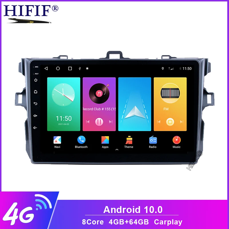 DSP IPS Octa Core 4G RAM Android 10 автомобильный DVD-плеер для Toyota Corolla 2007 2008 2009 2010 2011