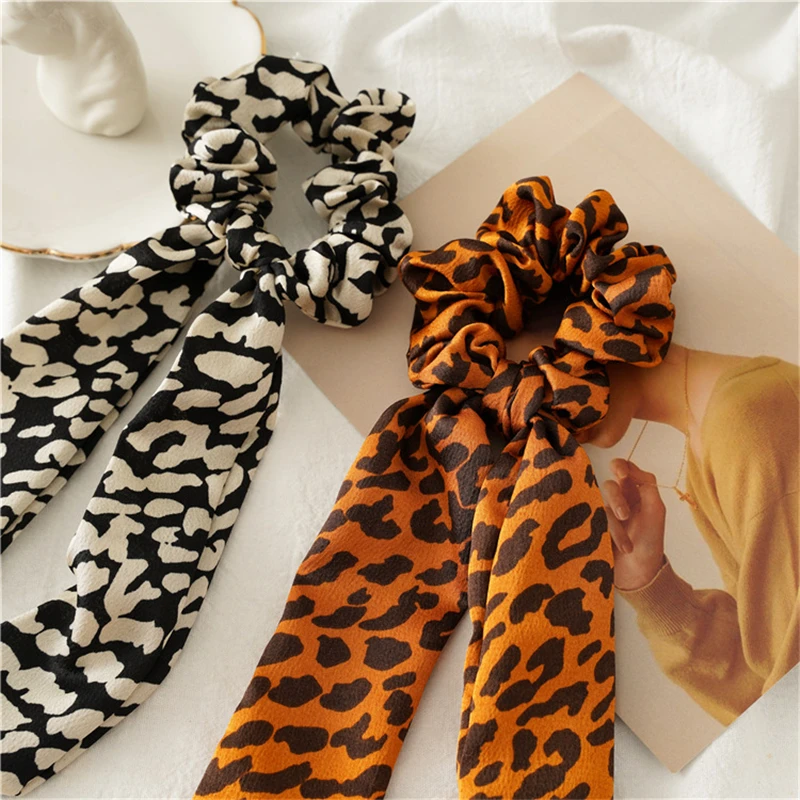 1 шт. эластичный Леопардовый принт резинка для волос лента резинки женщин связать