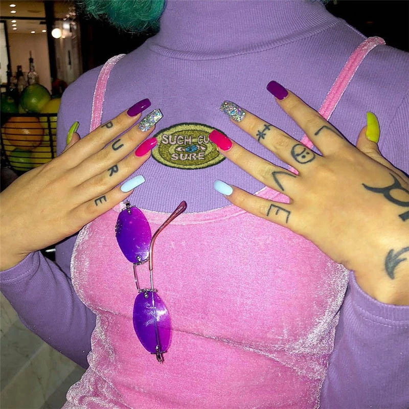 Женская Повседневная Водолазка с длинным рукавом фиолетовые Осенние футболки