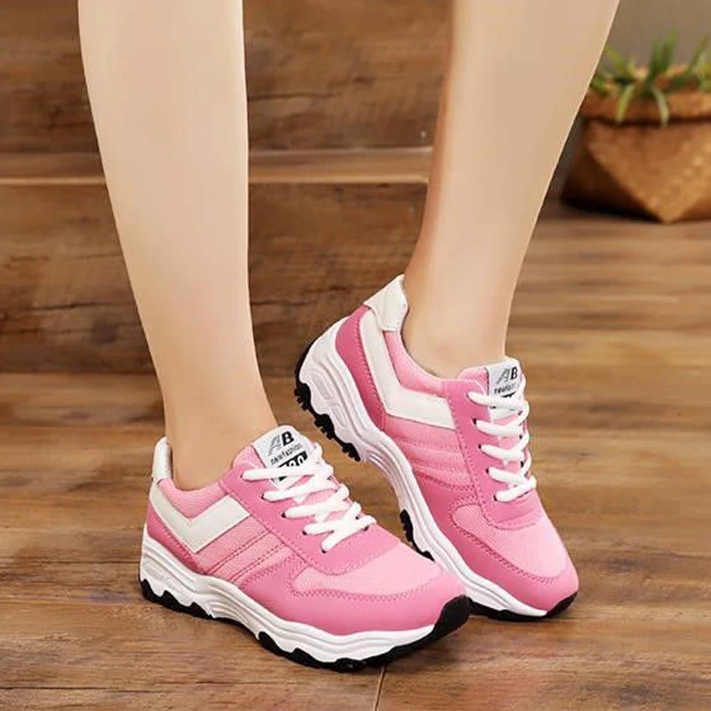 

Women Casual Shoes Fashion Women Sneakers Breathable Mesh Walking Shoes Lace Up Flat Shoes Woman Plus Size 35-40