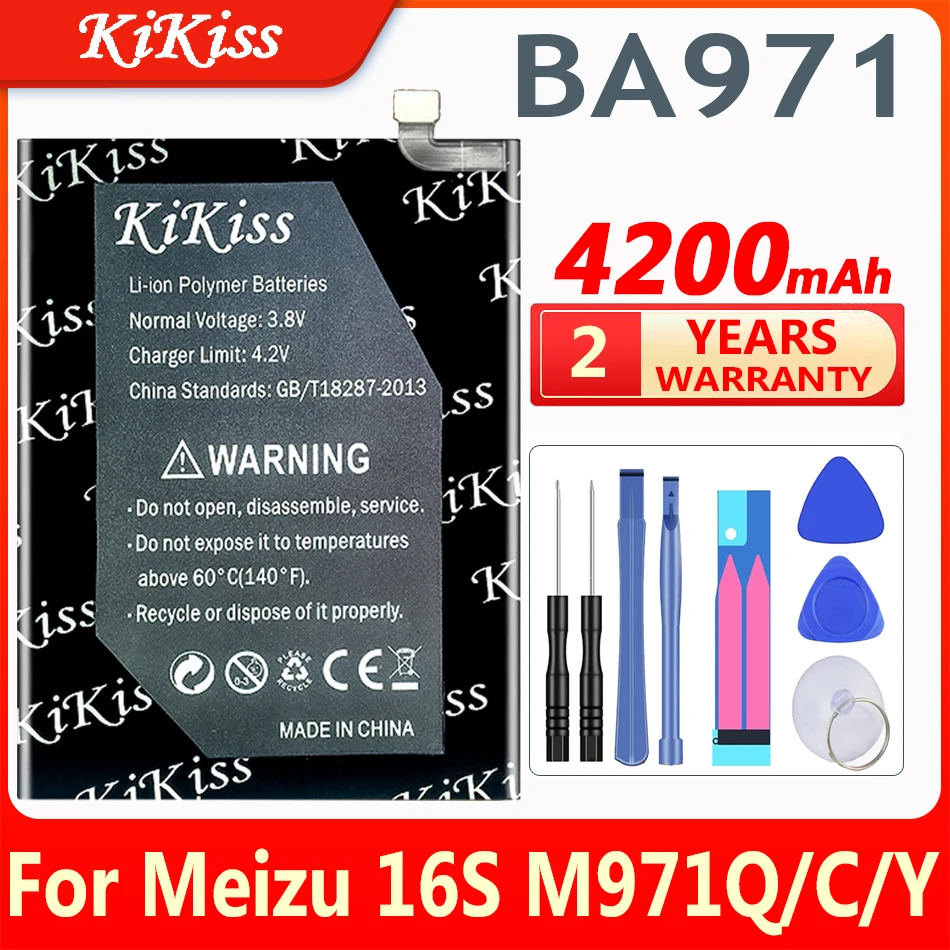 

KiKiss 4200mAh BA971 Battery for Meizu 16s M971Q/C/Y Phone High Quality Batteries with Tools