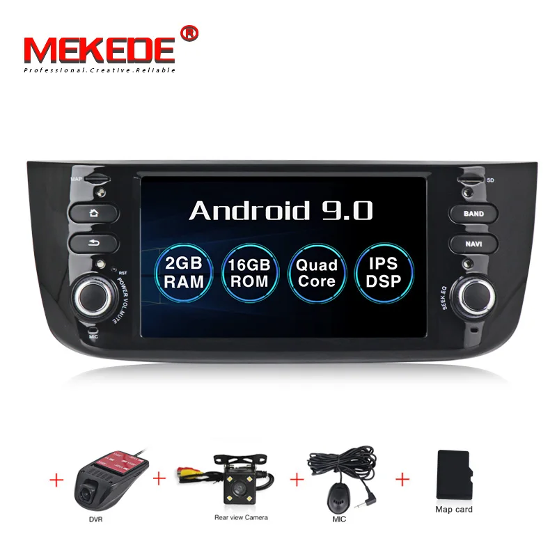 MEKEDE ips DSP Автомагнитола 6,2 дюймов Android 9,0 4+ 64G видео-выход автомобильный dvd-плеер для Fiat/Linea/Punto 2012 - Цвет: 16G DVD CAMERA DVR
