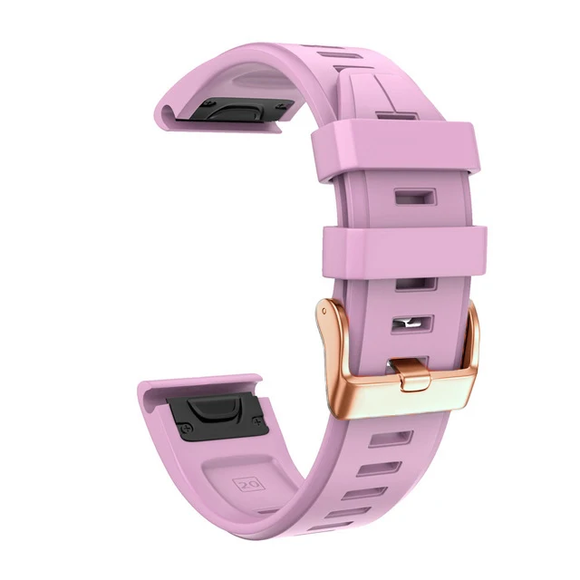 

Rose gold buckle Sport Soft Silicone Watchband for Garmin Fenix 6 6S Pro 5S 5S Plus Easy Fit Quick release wirst straps bracelet