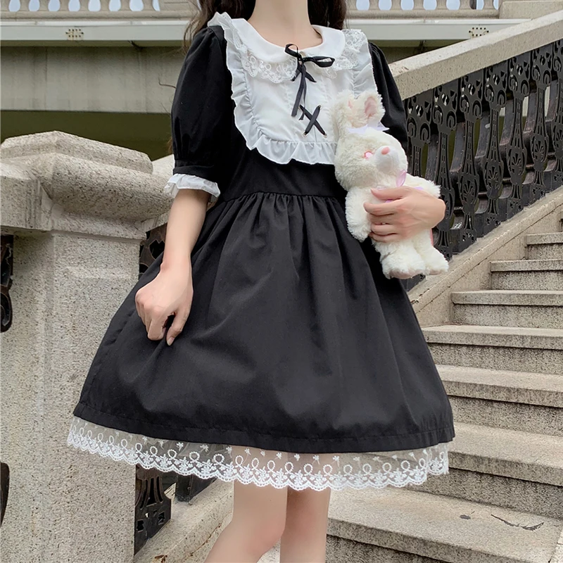 Платье женское с высокой талией приталенное тёмное платье в викторианском стиле