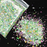 50gbag nails art glitter sequins shiny flakes holographic nail decorations mixed hexagon nail sparkly spangles flakes slices