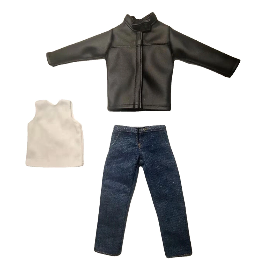 

1/6 Casual Leather Coat Clothes Outfits for 12inch Action Figures Girl Dolls