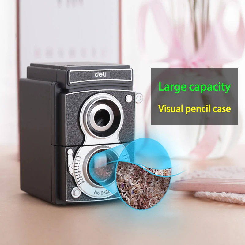 Deli Ретро камера точилка для карандаша ручная сгибание студентов класс офис дом