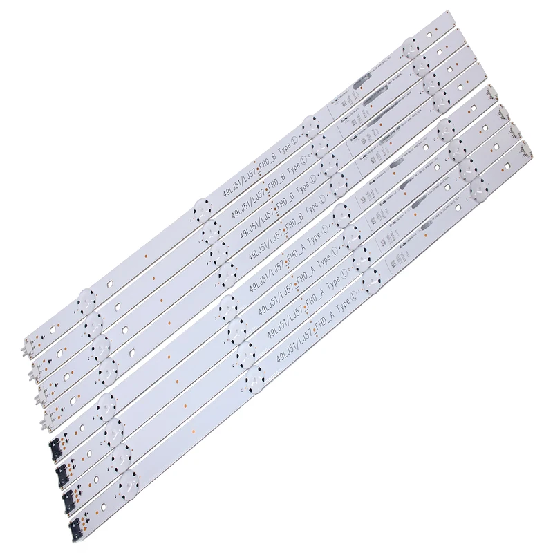 

New 8pcs/set LED strip for LG 49LH590V HC490DUN 49LH5700 49LJ51/LJ57_FHD_A B Type LG innotek 17Y 49_FHD A B EAU63673013