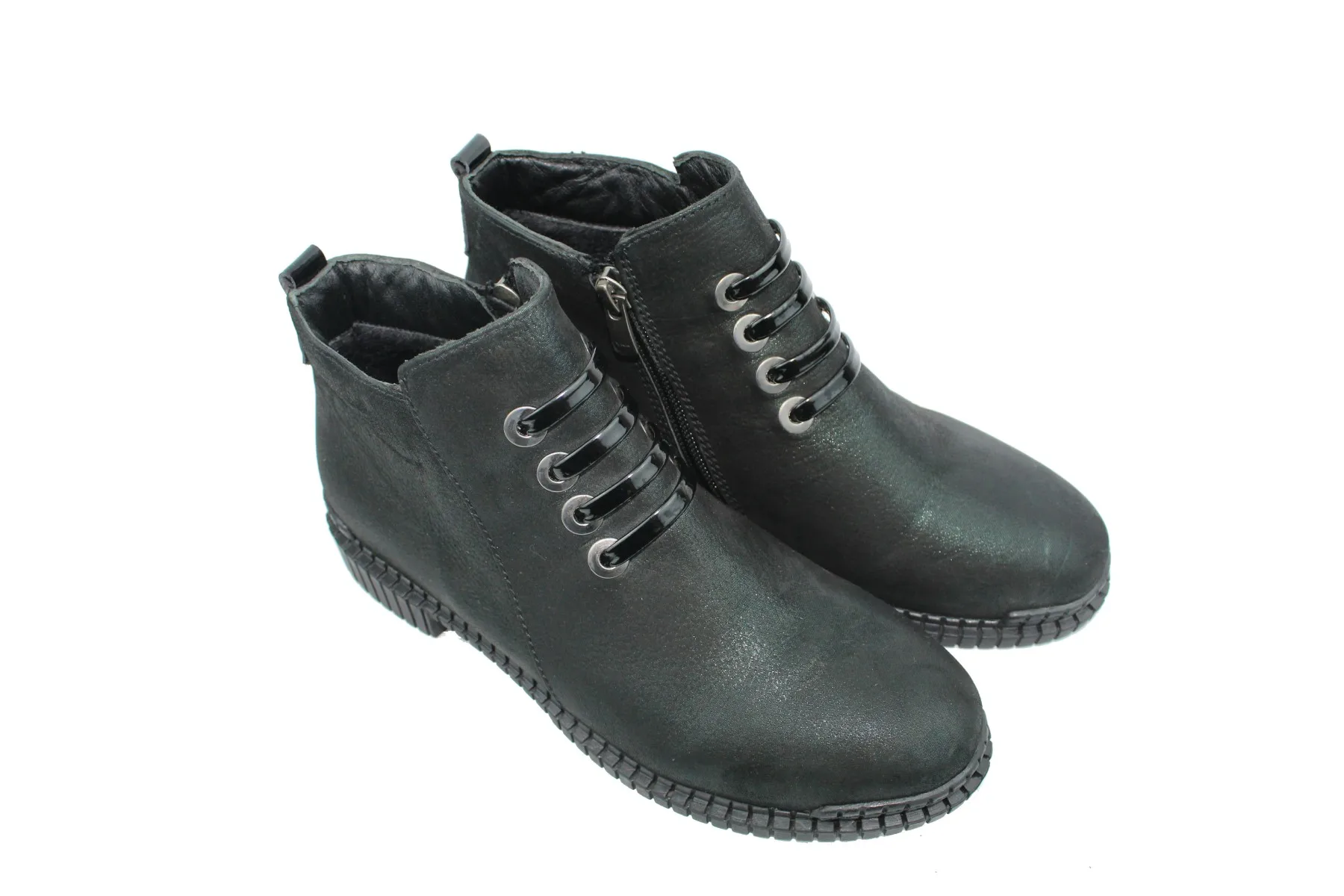 

ZER Shoes Black Silvery Women Boots