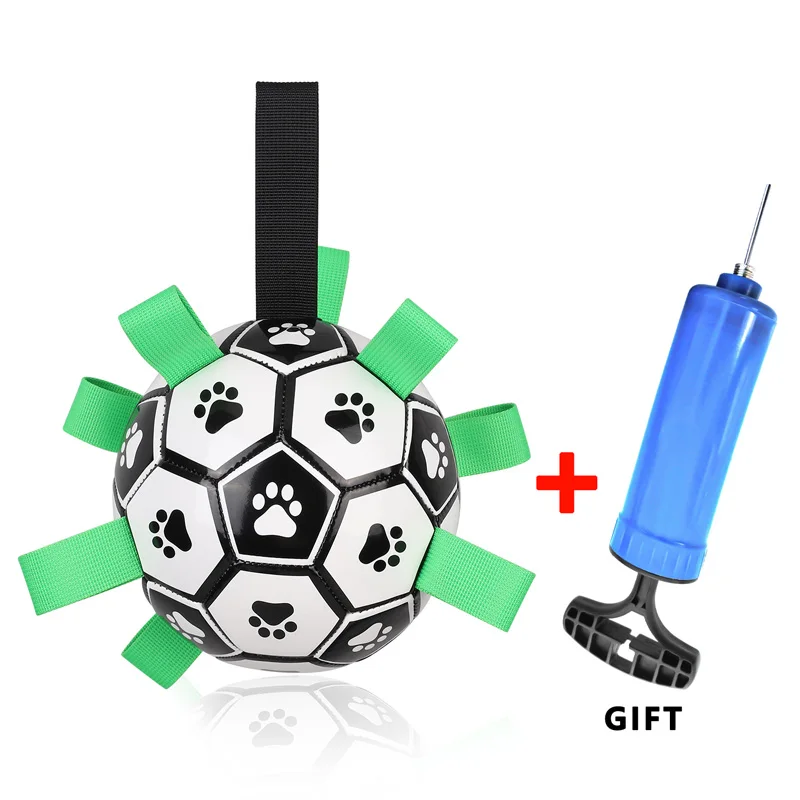 

Dog Soccer Ball Indoor-Outdoor Interactive Dog Toy With Easy Grab Tabs Unique And Fun Dog Tug Water Toy High Quality