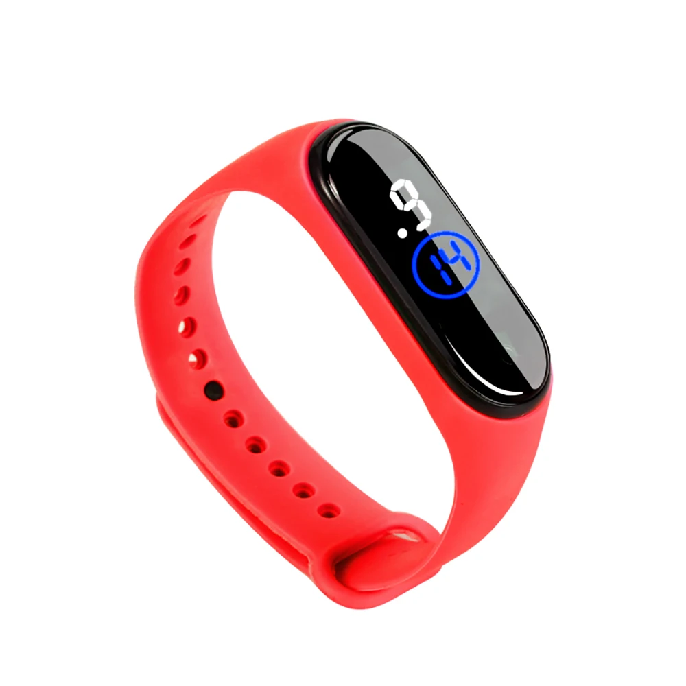 Red Rovtop M4 Смарт светодиодный сенсорный электронные часы браслет водонепроницаемые мужские женские спортивные часы с месяцем День наручные часы Z4 - Цвет: Red