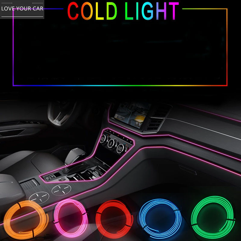 

1m/3m Car 12V LED Cold Light Flexible Neon Interior Decor DIY Assembling Lamp Flexible Wire Rope Tube Waterproof LED Strip