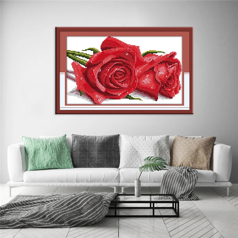 Набор для вышивки крестом Joy Sunday набор рукоделия вышивка розами Счетный принт 11ct