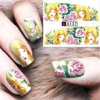 lace water stickers flowers nail stickers water decals girl manicure stickers series watermark nails nail art design fish decal