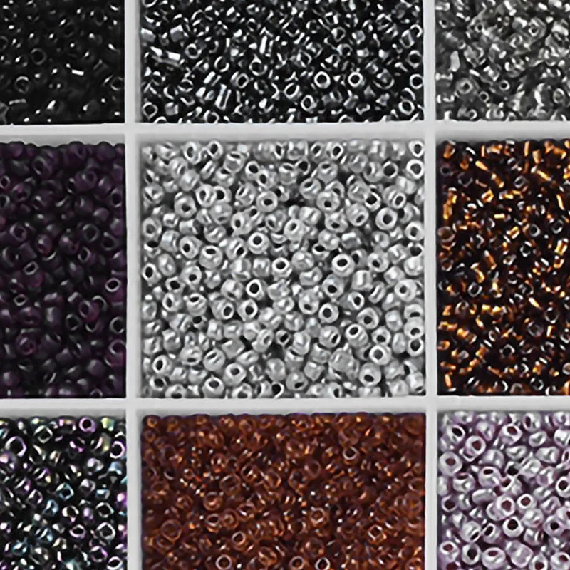 

Crystal Glass Beads Rectangular Flat Beads Sweater Chain Beaded & Mixed Color Black Series Glass Rice Beads Diy Beaded