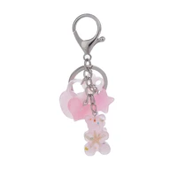 1pc women keychain fasion gummy bear flatback resin bear charms handbag keyring for birthday gift