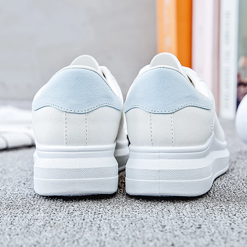 Кроссовки женские из ПУ кожи дышащие повседневная обувь на шнуровке плоская