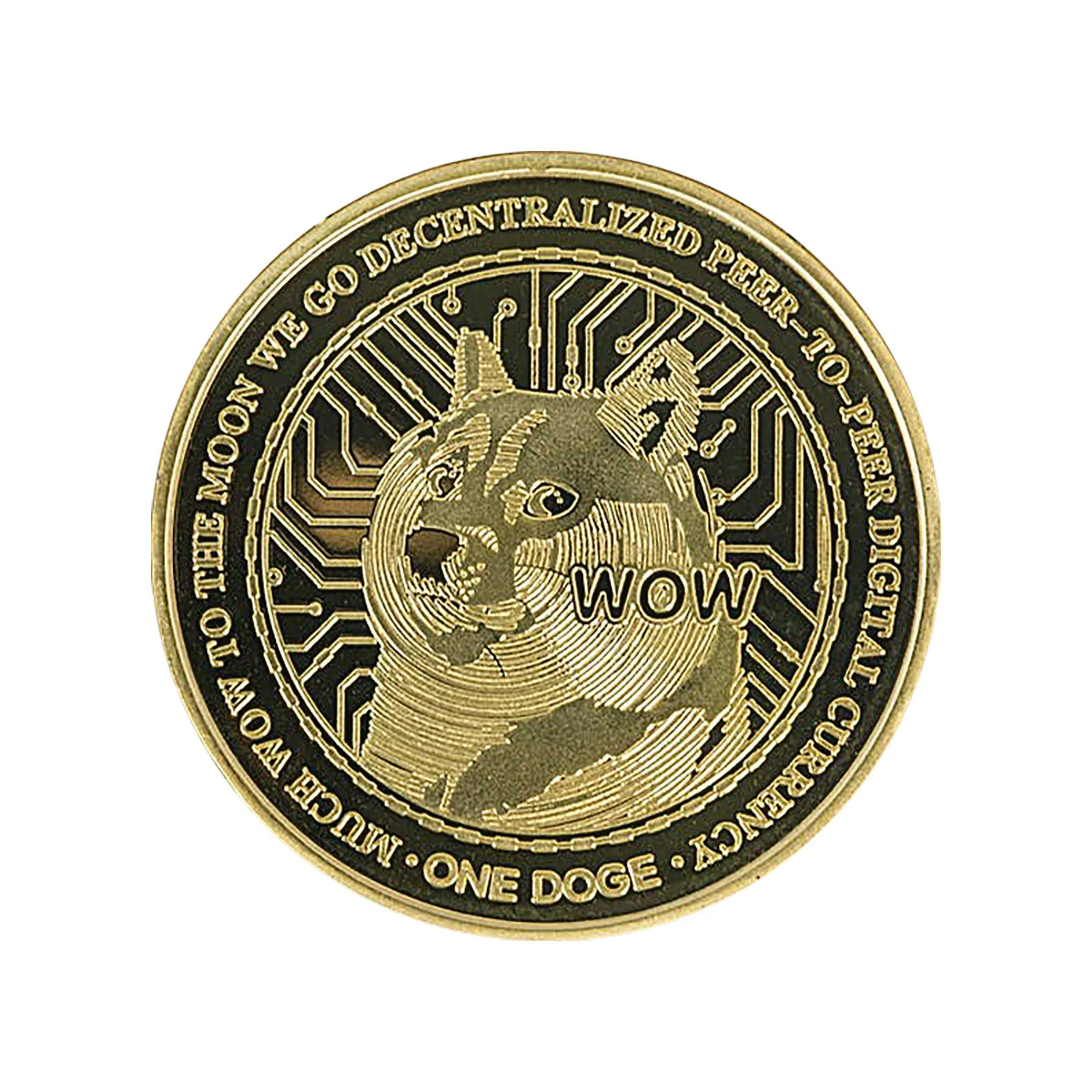 Смешные Юбилейные Монеты Dogecoin из сплава позолоченная монета Doge 2021 украшение для