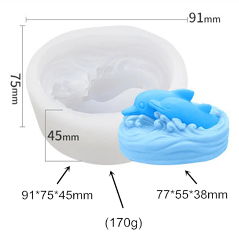 Силиконовая форма для мыла в виде Дельфин |