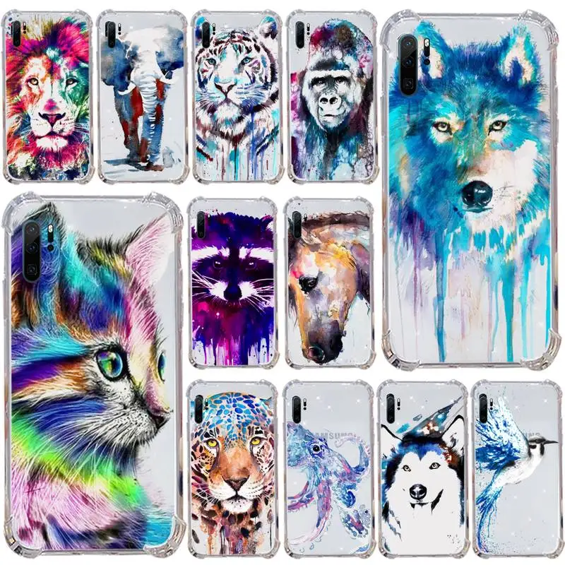 

lion tiger colors animal Phone Case Transparent for Samsung s9 s10 s20 Huawei honor P20 P30 P40 xiaomi note mi 8 9 pro lite plus