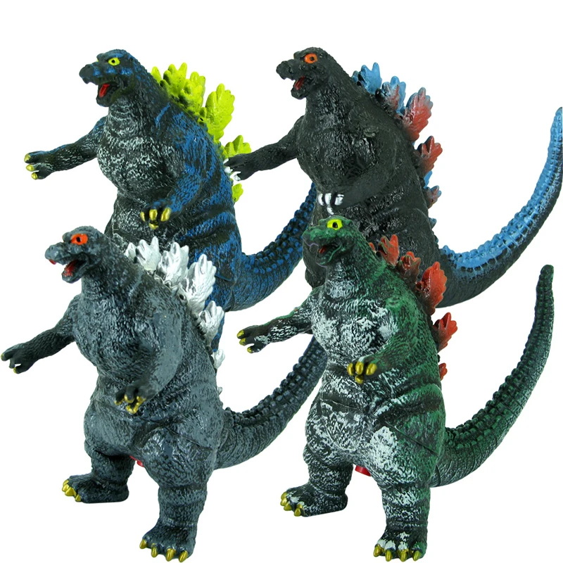 

Godzillas фигурки аниме 16 см мягкая резиновая Мягкая лента со звуковым эффектом Godzillas 4 цвета детские игрушки офисные украшения