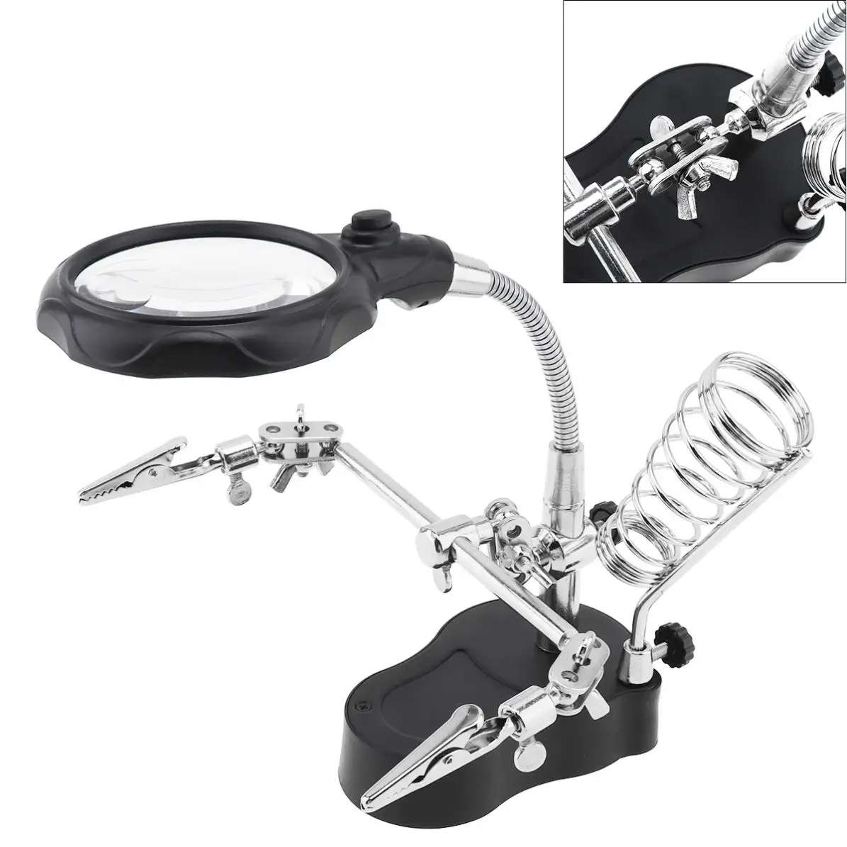 Увеличительное стекло для сварки с 2 зажимами типа крокодил|desktop magnifier|magnifier with
