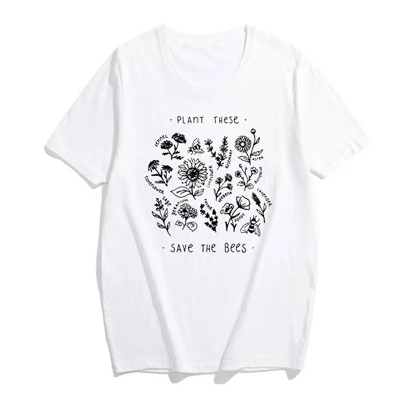 Женские Новые футболки Harajuku с цветочным принтом женские Sunshine Plant Футболки