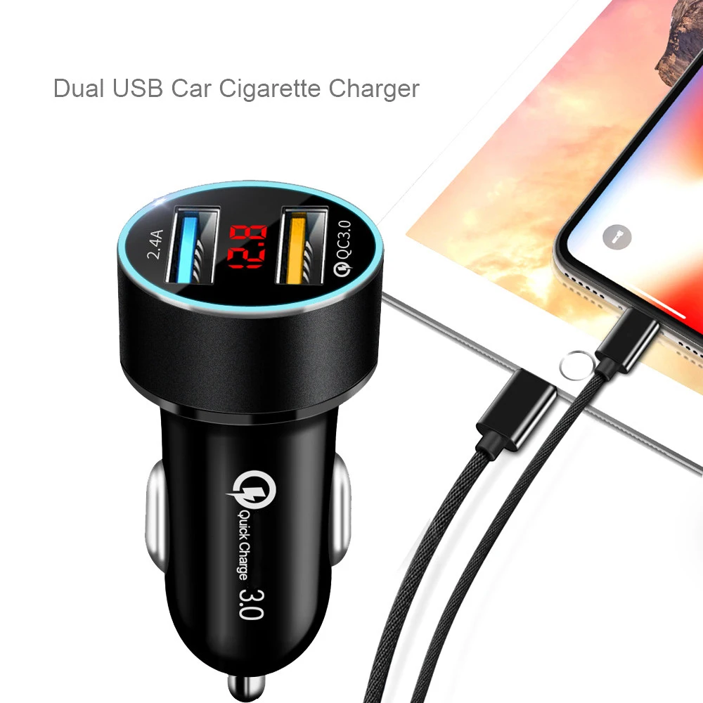 Автомобильное зарядное устройство kebidu с ЖК-дисплеем 12-24 В 2 USB-порта | Мобильные