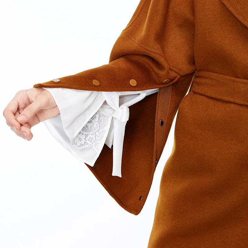 Vero Moda женское Новое двубортное длинное шерстяное пальто силуэта | 318327530