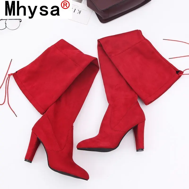 Новинка Высокие сапоги до бедра на высоком каблуке Женские пикантные Сапоги выше