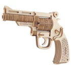 Детский игрушечный револьвер в сборе модель M19 пистолет ручной пистолет DIY 3D Деревянный пазл для мальчиков подарок для стрельбы