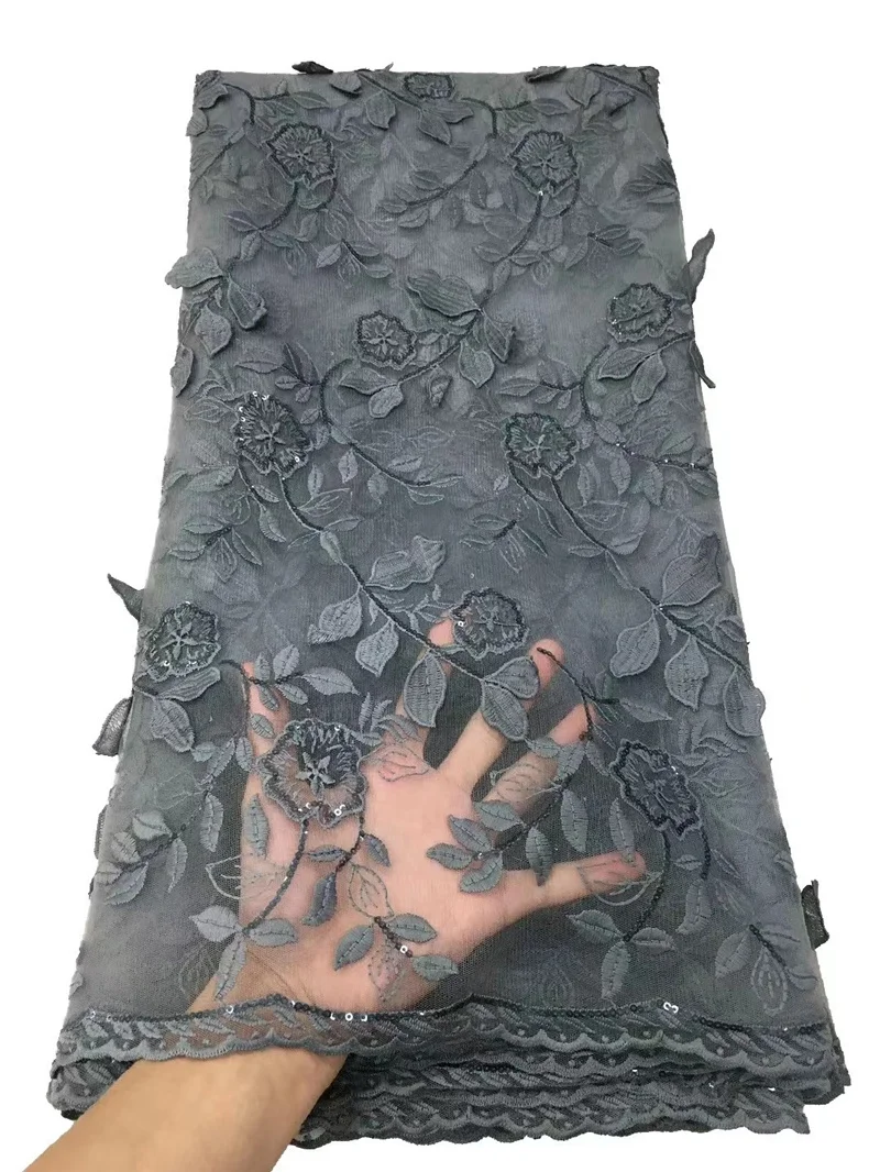 

PGC African Milk Silk Lace Fabric 2021 High Quality Lace Embroidery French Nigerian Tulle Lace Fabrics For Wedding NI4745-6