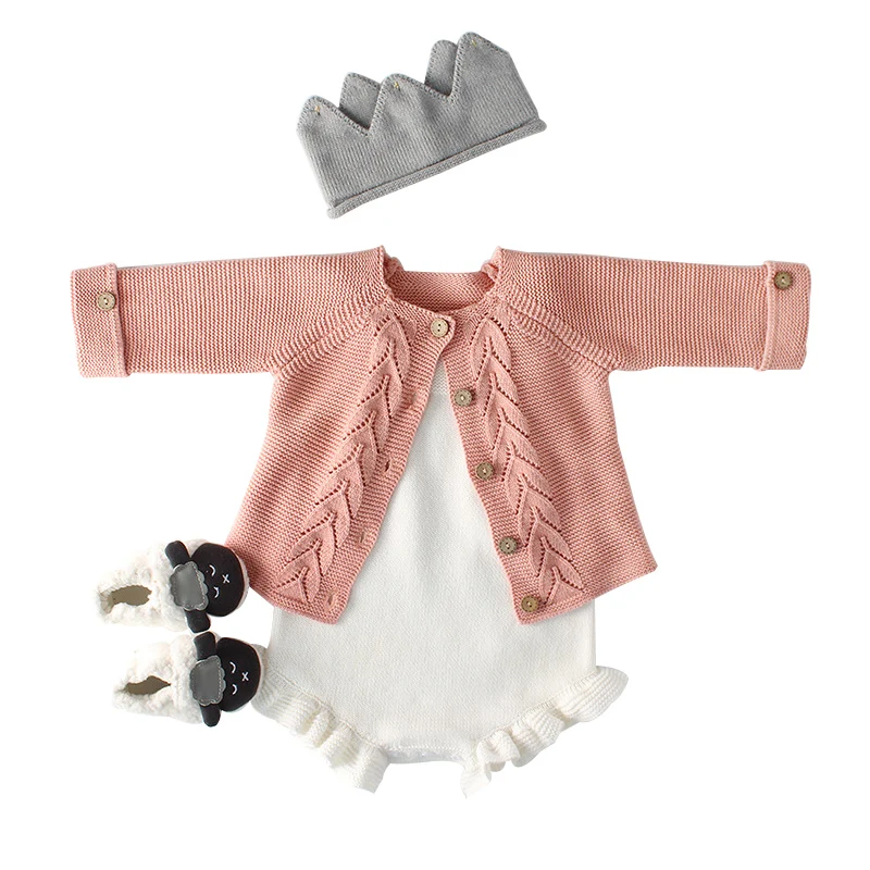 Новый вязаный детский комбинезон для девочек хлопковый младенцев маленьких