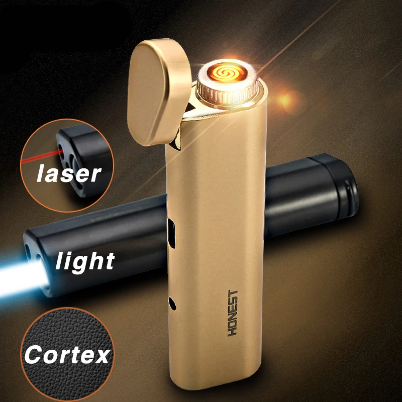 Cortex лазерная светодиодный электронная USB Зажигалка Ветрозащитная импульсная
