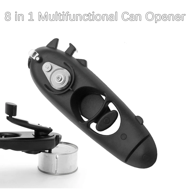 

8 In 1 Manual Can Opener Bottle Opener Multi-function Stainless Steel Canning Knife Kitchen Bar Tools Bottle Gadget Kitchen Tool