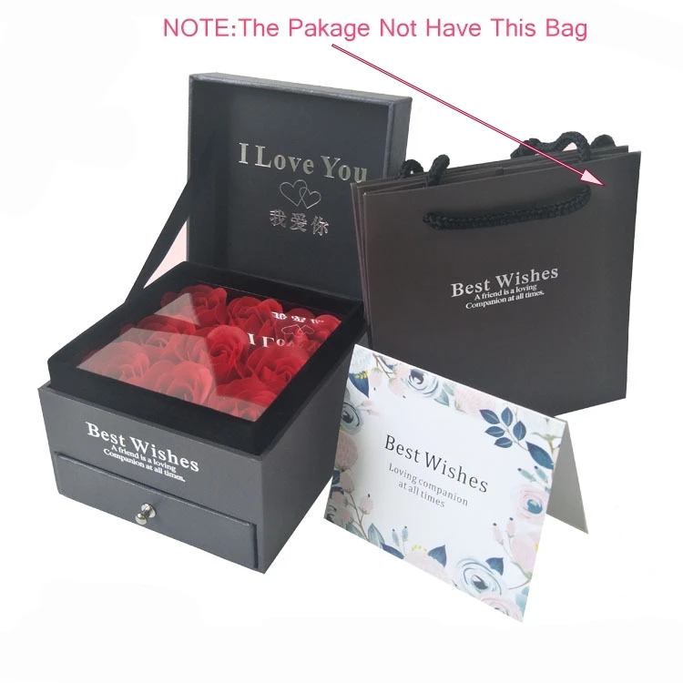 

3D Vintage Elegant Rings Box Wedding Engagement Ring Rose Flower Gift Boxes for Jewelry Display Storage Holder Party