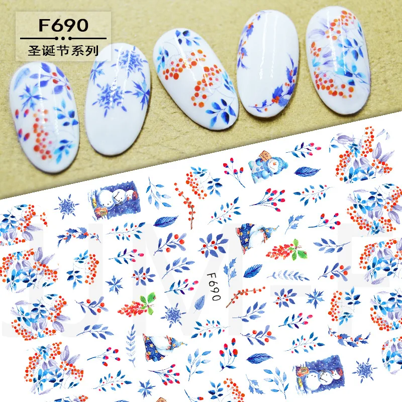 

10Pcs Christmas Halloween Skull Stickers On Nails Lips No wonder Spider Web Nail Art Slider Decoration Decal F682
