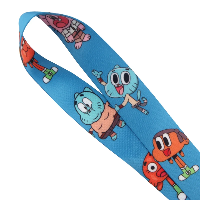 P4023 Dongmanli удивительный мир Gumball Lanyards держатель удостоверения личности Брелок ID карта Пропуск Тренажерный зал мобильный бейдж держатель ключа