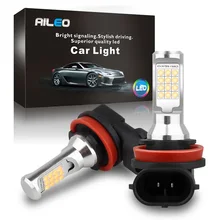 AILEO CANBUS No Error 6000K White High Quality H11 H8 LED Car Fog Light Bulbs H9 H16 Auto DRL No polarity Wide voltage  Fog lamp