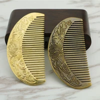 brass copper auspicious clouds fine tooth hairdressing combs tangled straight hair comb care styling tool for girlfriend monther