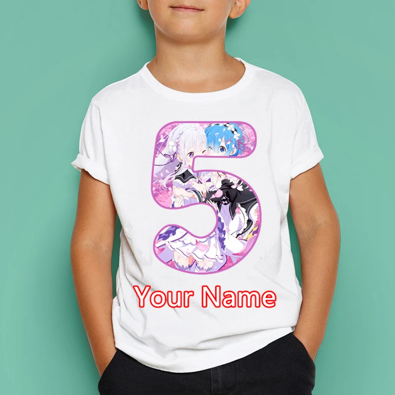 Футболка с принтом ReZero REM для мальчиков и девочек модная футболка унисекс круглым