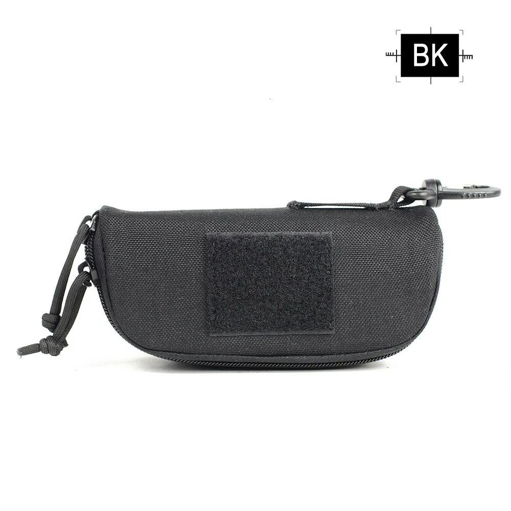 BK 1000D нейлоновая тактическая сумка для очков жесткий Molle водонепроницаемый мини-чехол для уличных камуфляжных очков многофункциональная сумка аксессуары - Цвет: BK