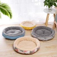 print cat bed small medium dog bed cushion soft cotton winter basket warm sofa house washable bed for dog accessories