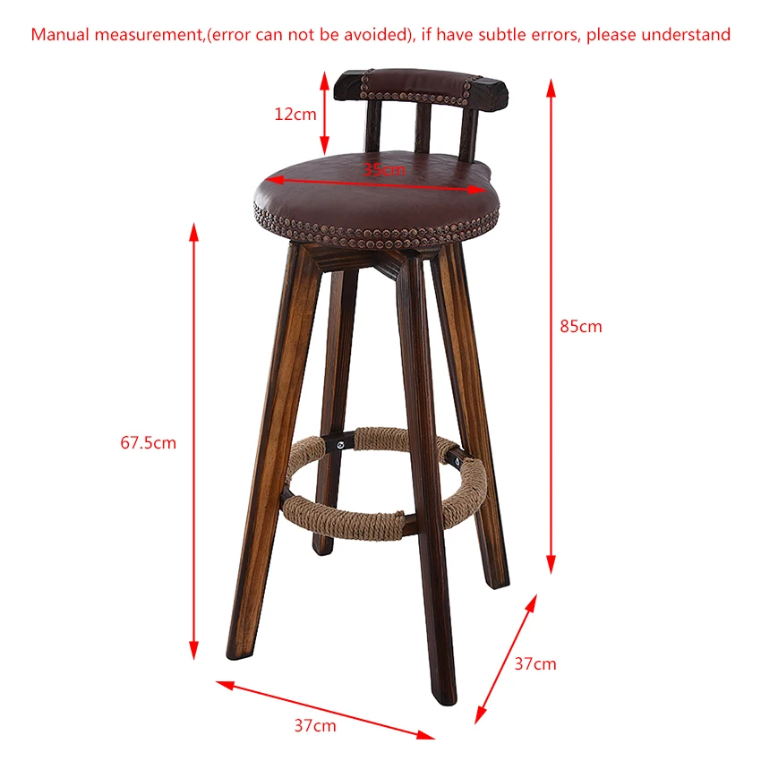 Вращающийся барный стул из массива дерева 4 ножки обеденный на стойке высокий