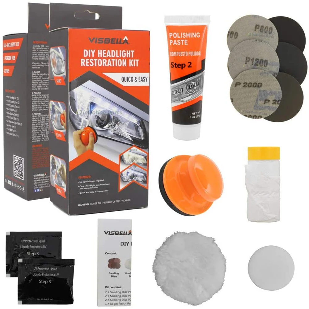 VISBELLA набор для полировки налобных фар самостоятельного ремонта система ухода за