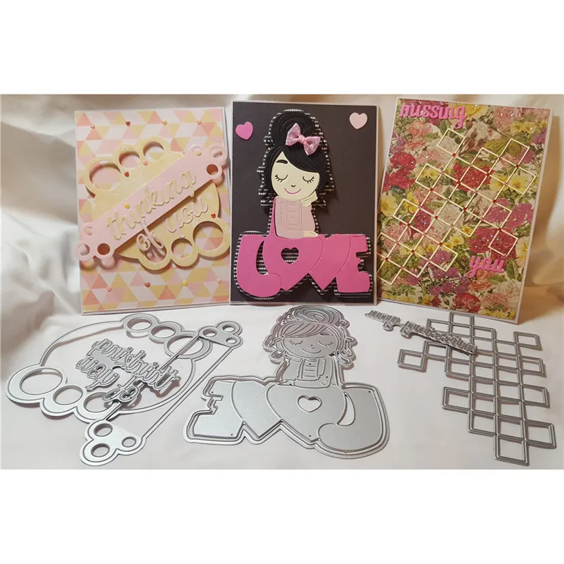 DiyArts штампы Missing You письмо девушка Бумага Ремесло Металл умереть для скрапбукинга