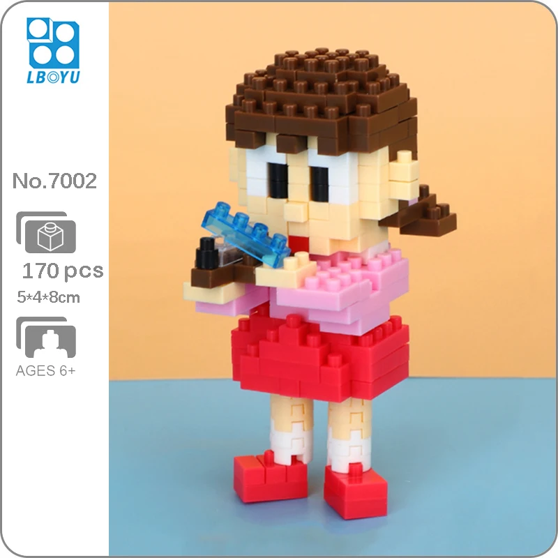 Boyu 7002 Аниме Doraemon Minamoto Shizuka школьная девушка 3D модель DIY Мини Алмазные блоки