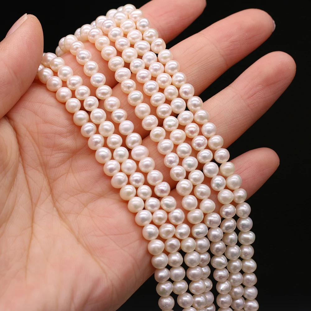 

Natural Freshwater Mother of Pearl Beaded White Round Pearl Beads for Jewelry Making DIY Necklace Bracelet Accessries 4-5mm